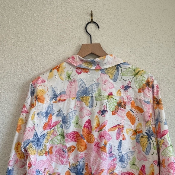 VTG Alfred Dunner Womens Large Butterfly Y2K Dainty Jacket 16 Plus Cotton Casual - Picture 9 of 9